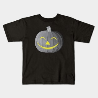 Scary Halloween Pumpkin Black and White Kids T-Shirt